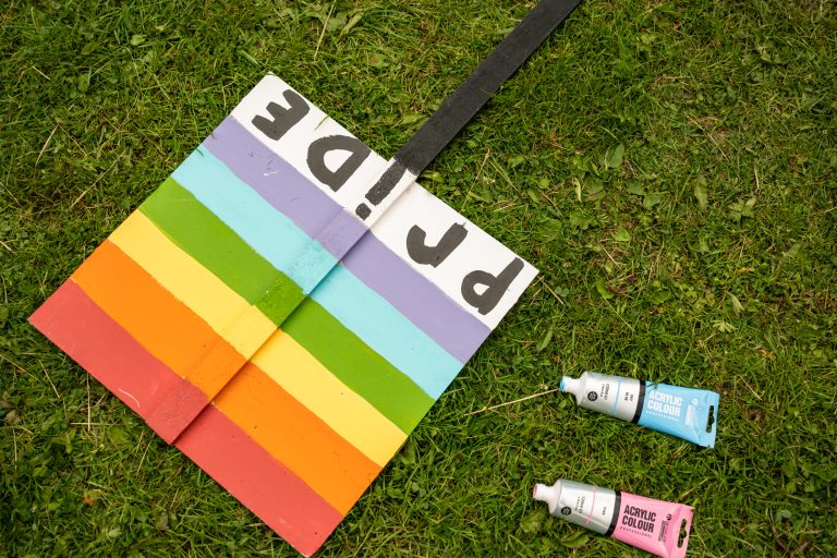 Pride protest banner